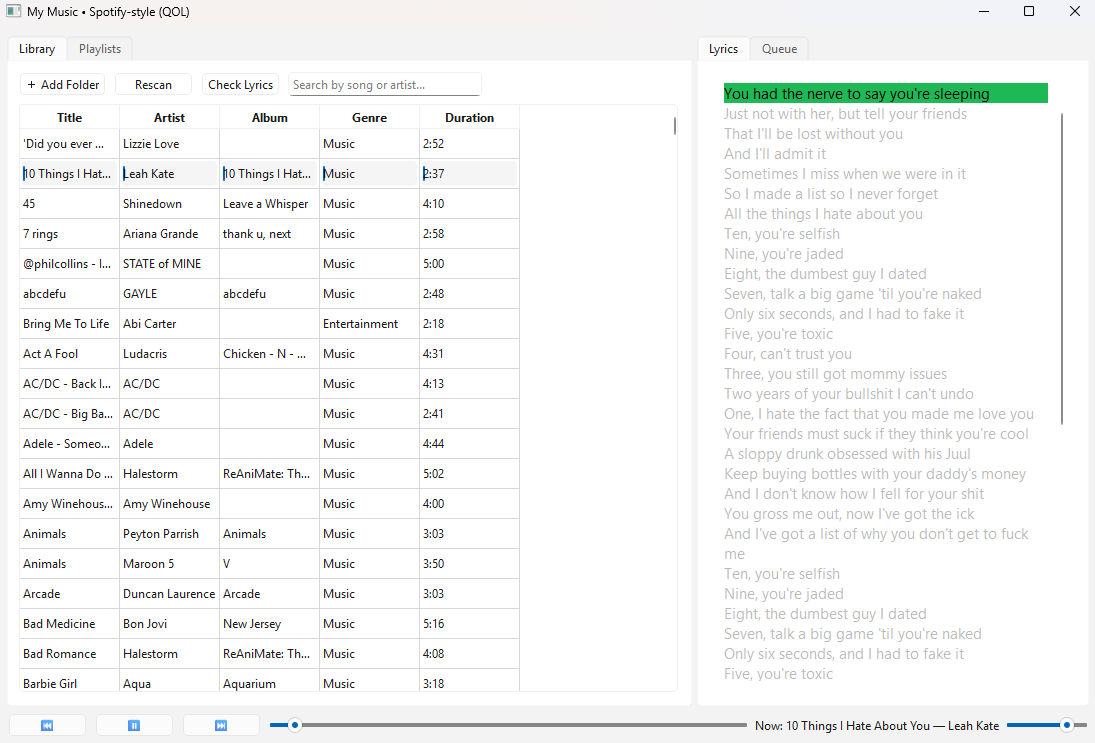 Image of Functioning Application with Example Music